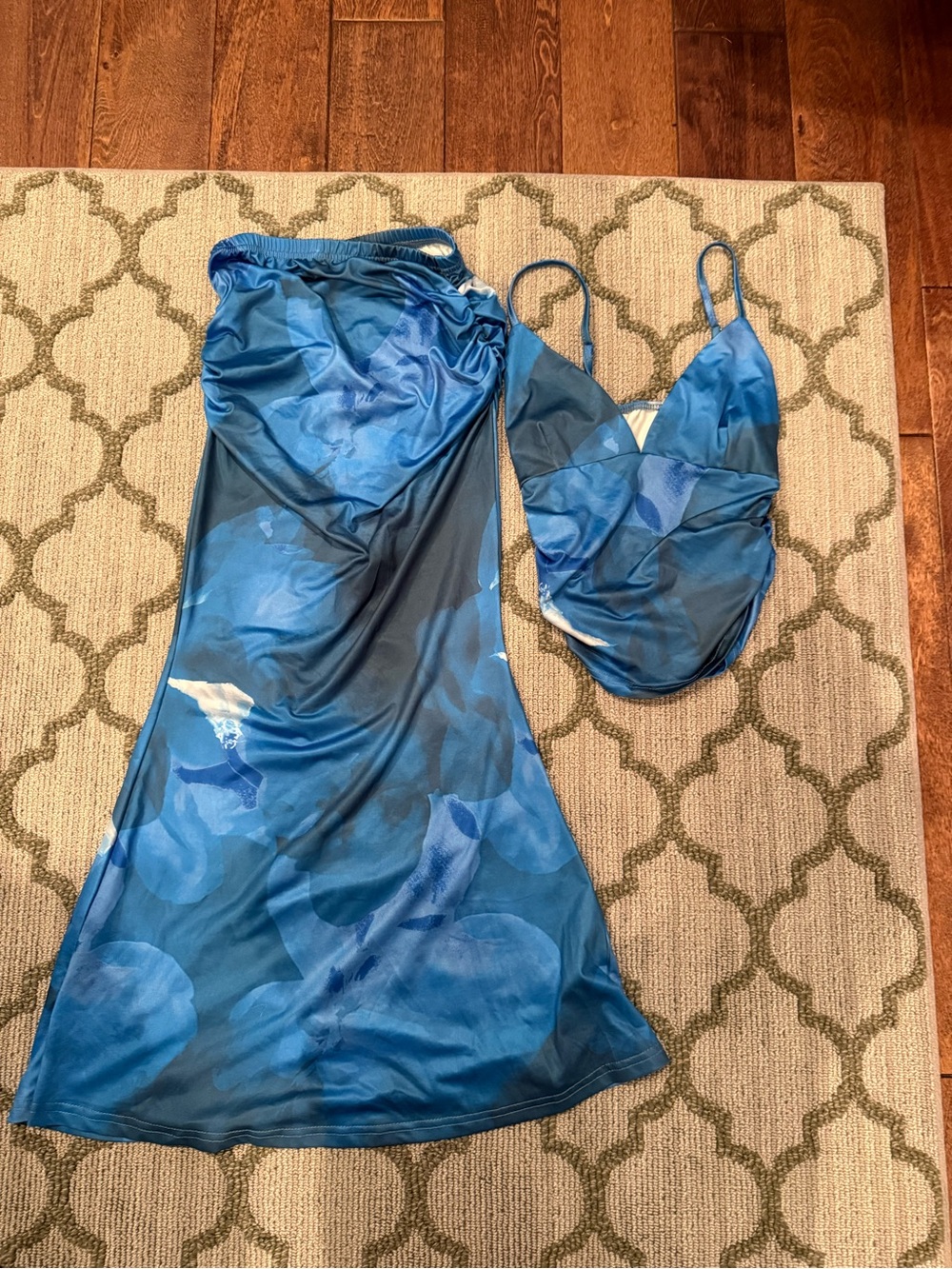 Blue Floral Two Piece Set